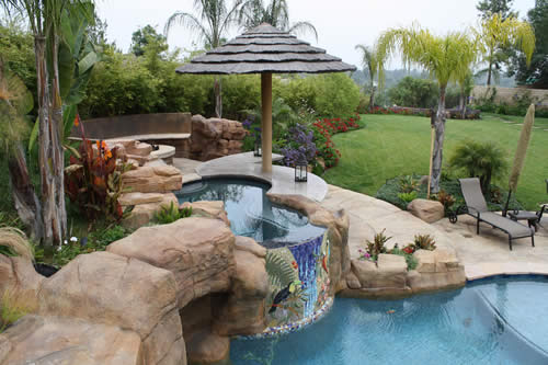 © Scott Cohen - Formal tropical free form pool design with water feature 3